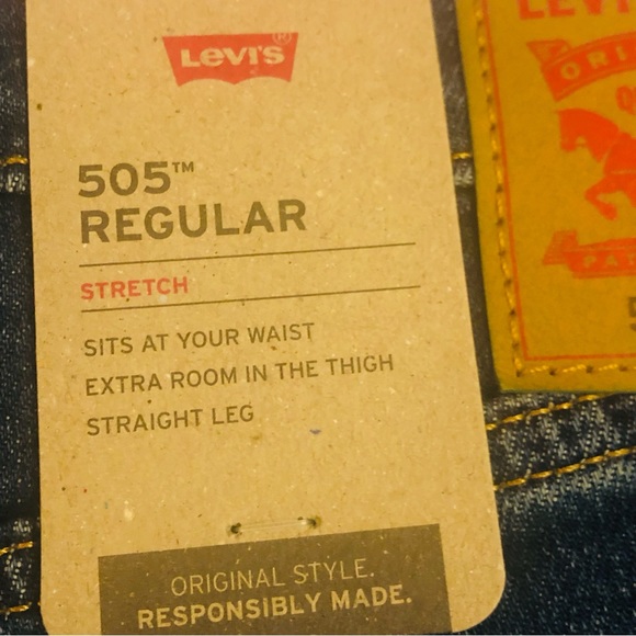 NWT New Levi’s 505 Regular Stretch, Size 36 X 33 and 34 X 32 - Picture 12 of 14
